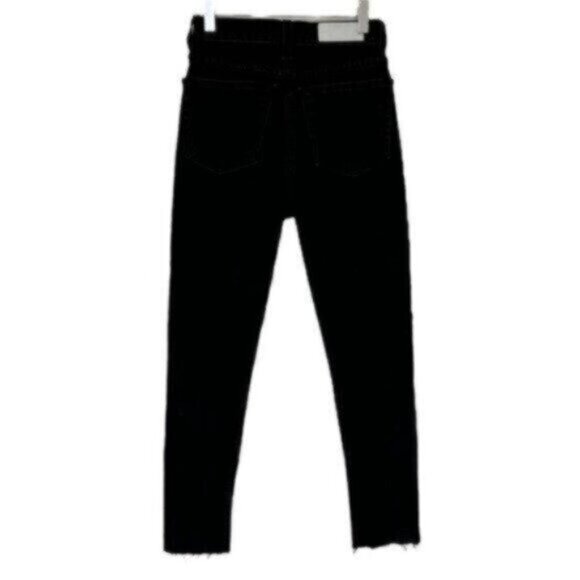 RE/DONE 90s Originals High Rise Black Ankle Crop Skinny Jeans Size 25 - Picture 7 of 12